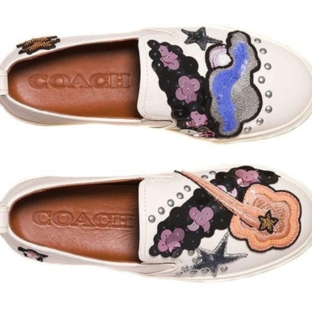 Coach Slip On Sequins and Star Patches Sneakers